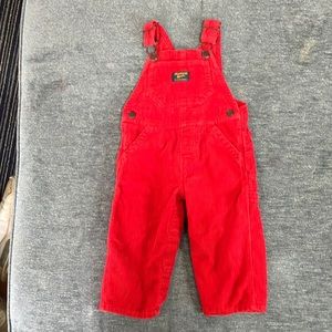 oshkosh red corduroy overalls size 18months